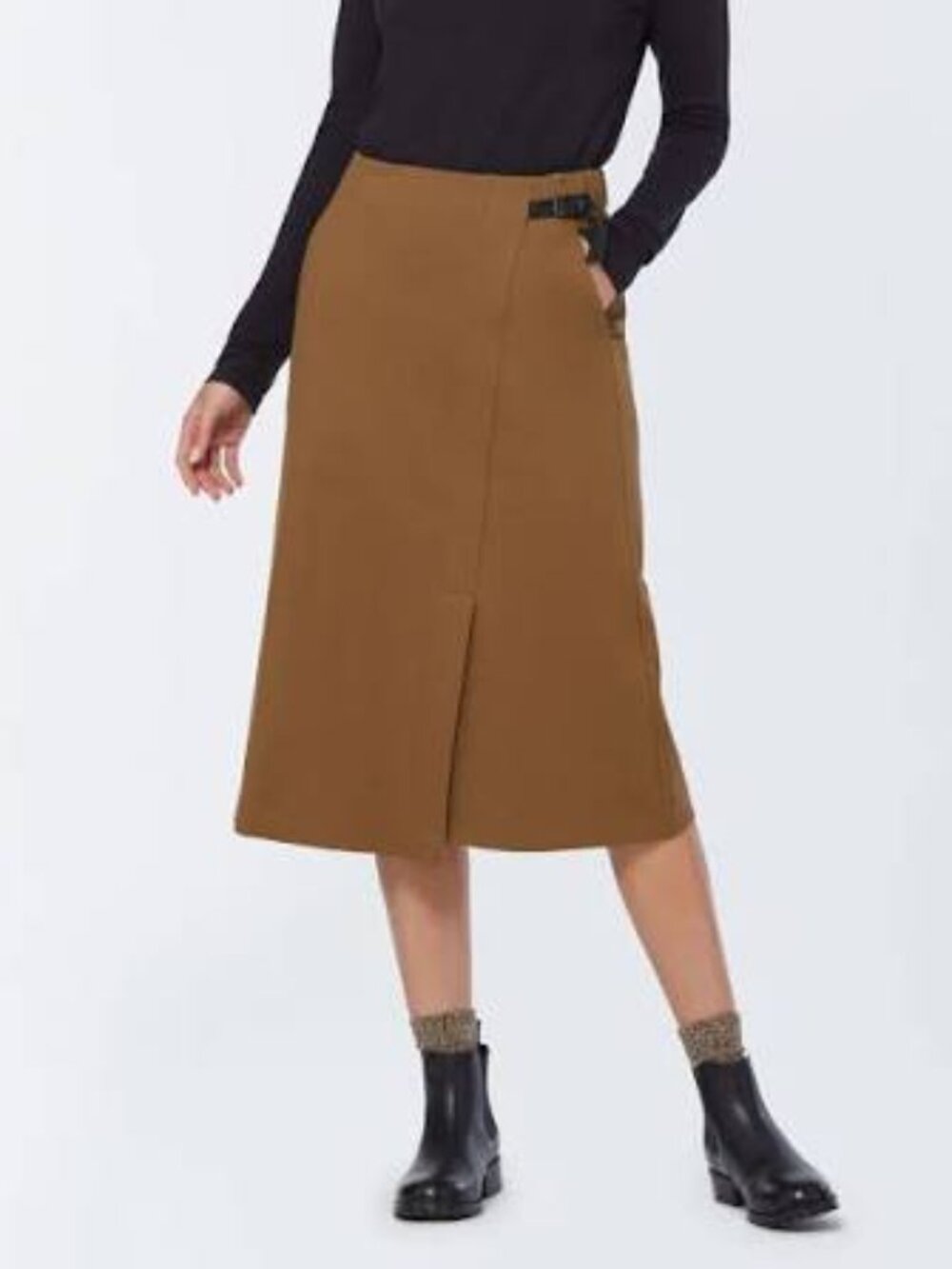 Duluth Trading Co Ponte Pro Knit Midi Skirt, Size M